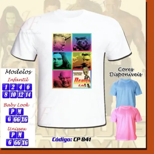 Camiseta Adulto Infantil Personalizada Guardiões da Galáxia