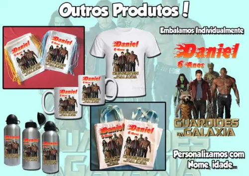 Camiseta Adulto Infantil Personalizada Guardiões da Galáxia