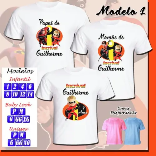 Camiseta Adulto Infantil Personalizada os Incríveis
