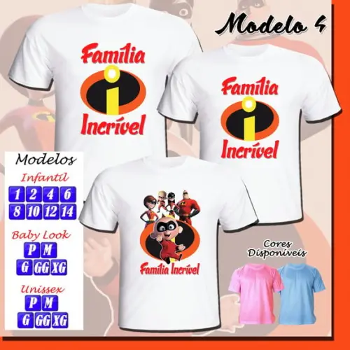 Camiseta Adulto Infantil Personalizada os Incríveis