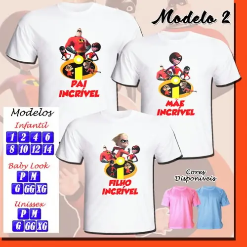 Camiseta Adulto Infantil Personalizada os Incríveis
