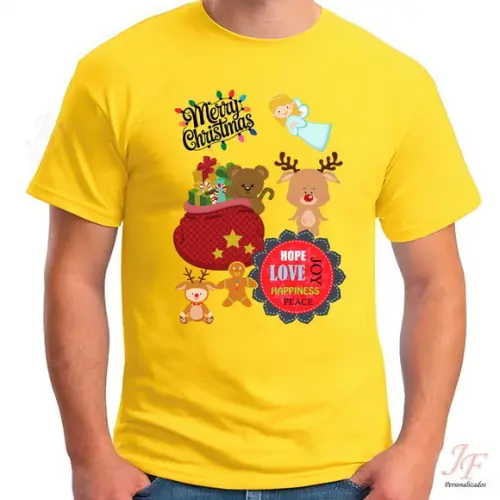 Camiseta Feliz Natal | 02 Unidades | 100% Algodão | Ano Novo
