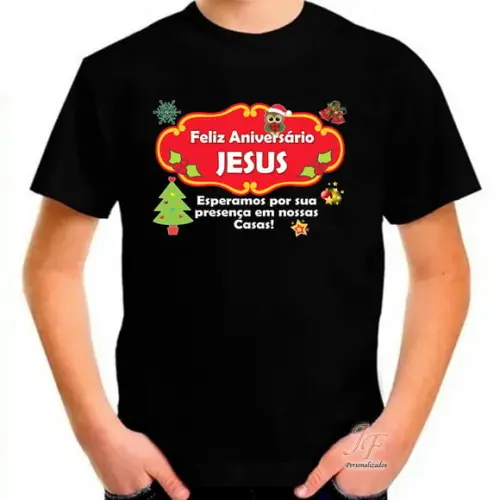 Camiseta Feliz Natal | 02 Unidades | 100% Algodão | Ano Novo