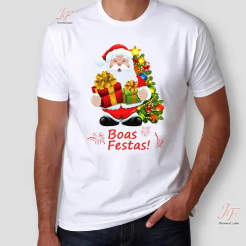 Camiseta Feliz Natal | 07 Unidades | 100% Algodão | Ano Novo