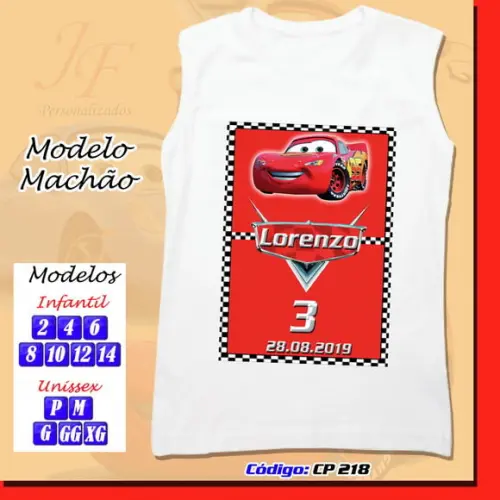 Camiseta Machão Personalizada Macqueen Filme Carros