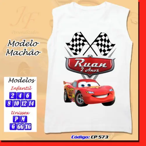 Camiseta Machão Personalizada Macqueen Filme Carros