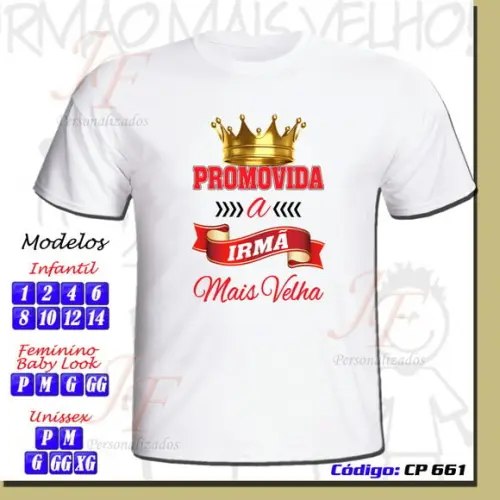 Camiseta Irmão mais velho Personalizada