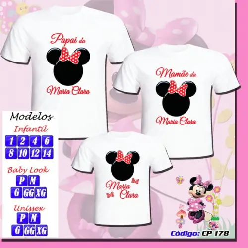Camiseta Personalizada Festa da Minnie