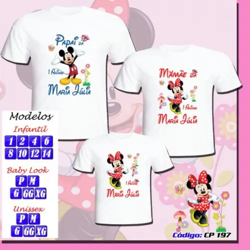 Camiseta Personalizada Festa da Minnie