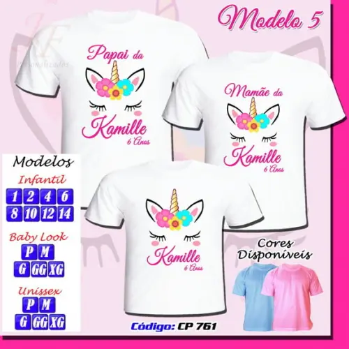 Camiseta Personalizada Unicórnio
