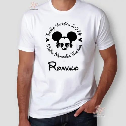 Camiseta Viagem em Família | 07 Unidades | 100% Algodão