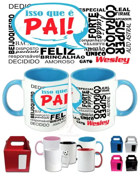 Caneca em Cerâmica 350 ml Personalizada Dia dos Pais