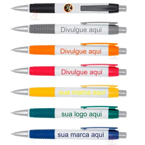 Canetas Personalizadas | 100 Unidades | Nome, Logomarca