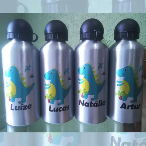 Garrafinha Aqueeze Alumínio 500 ml Personalizada Dinossauro