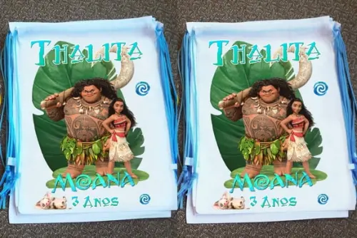 Mochilinha Ecobag Moana Personalizada