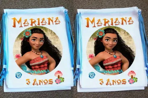 Mochilinha Ecobag Moana Personalizada