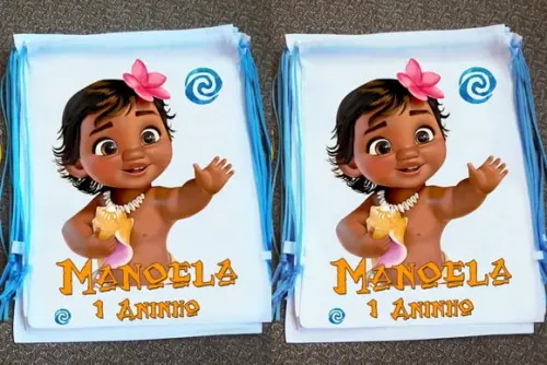 Mochilinha Ecobag Moana Personalizada
