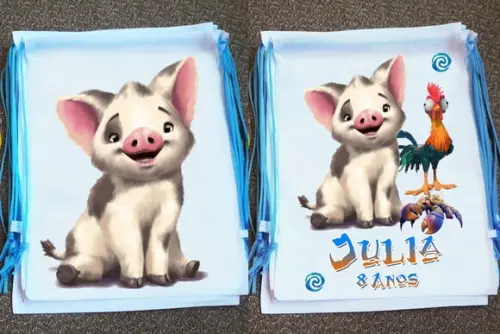 Mochilinha Ecobag Moana Personalizada
