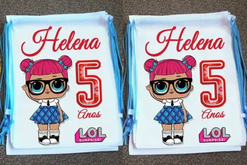 Mochilinha Ecobag Personalizada Boneca Lol Surprise