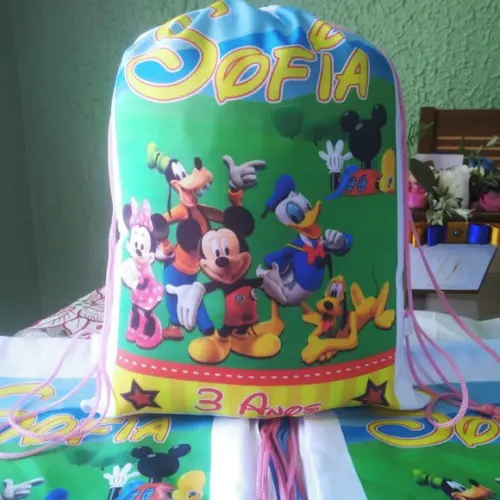 Mochilinha Ecobag Sacochila Personalizada 23 x 30 cm