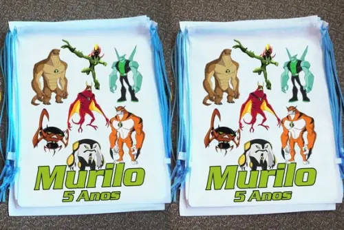 Mochilinha Ecobag Sacochila Personalizada Ben 10
