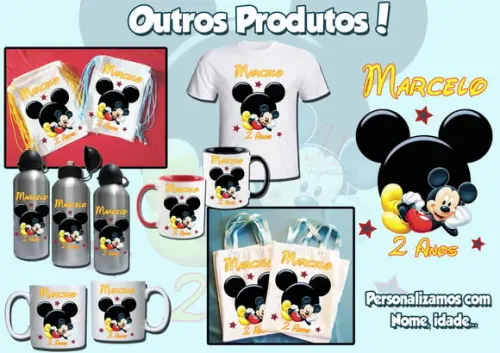 Mochilinha Ecobag Sacochila Personalizada Circo do Mickey