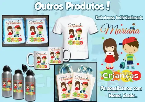 Mochilinha Ecobag Sacochila Personalizada Dia das Crianças