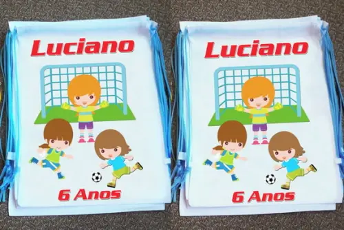 Mochilinha Ecobag Sacochila Personalizada Esportes