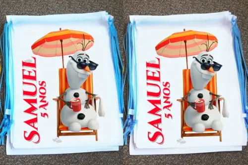 Mochilinha Ecobag Sacochila Personalizada Frozen