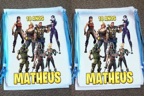 Mochilinha Ecobag Sacochila Personalizada Fortnite
