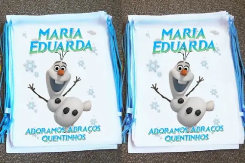 Mochilinha Ecobag Sacochila Personalizada Frozen