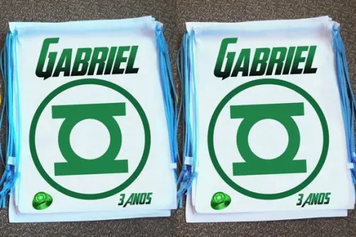 Mochilinha Ecobag Sacochila Personalizada Lanterna Verde