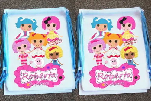 Mochilinha Ecobag Sacochila Personalizada Lalaloopsy