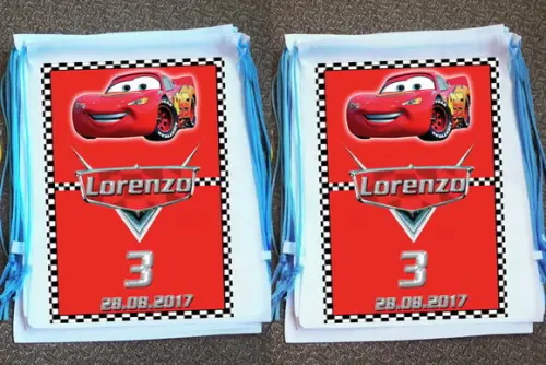 Mochilinha Ecobag Sacochila Personalizada Macqueen Carros