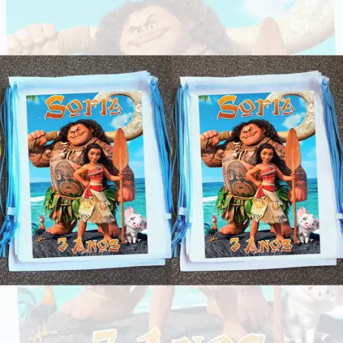 Mochilinha Ecobag Sacochila Personalizada Moana