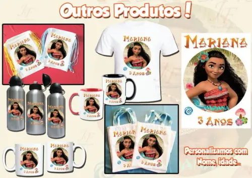 Mochilinha Ecobag Sacochila Personalizada Moana
