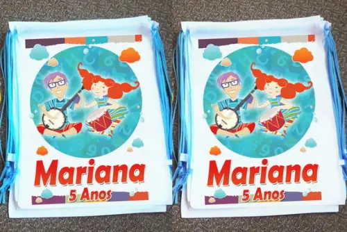Mochilinha Ecobag Sacochila Personalizada Palavra Cantada