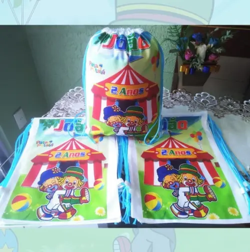 Mochilinha Ecobag Sacochila Personalizada Patati Patatá