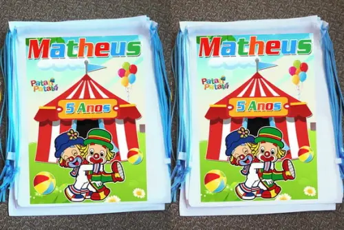 Mochilinha Ecobag Sacochila Personalizada Patati Patatá