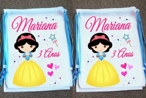 Mochilinha Ecobag Sacochila Personalizada Princesas
