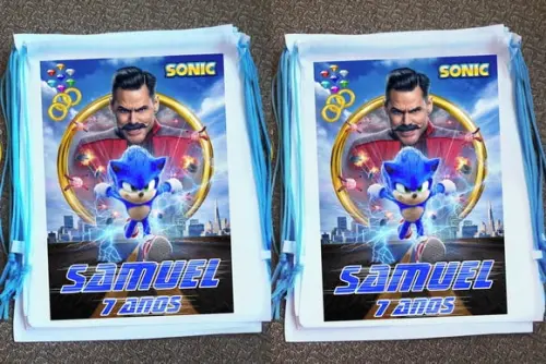 Mochilinha Ecobag Sacochila Personalizada Sonic