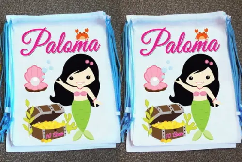 Mochilinha Ecobag Sacochila Personalizadas Sereias