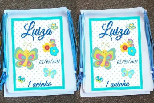 Mochilinha Personalizada Jardim das Borboletas e Flores