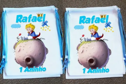 Mochilinha Sacochila Ecobag Pequeno Príncipe Personalizada