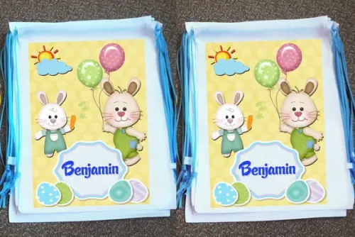 Mochinha Ecobag Sacochila Personalizada Páscoa