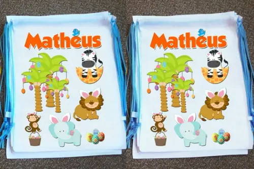 Mochinha Ecobag Sacochila Personalizada Páscoa