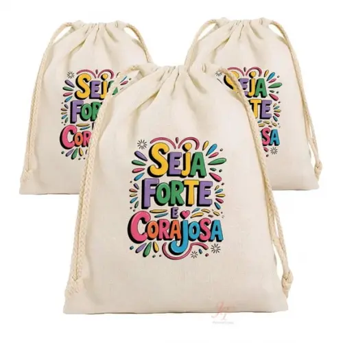 Saquinhos 20 x 30cm Personalizados Algodão Cru Lembrancinhas
