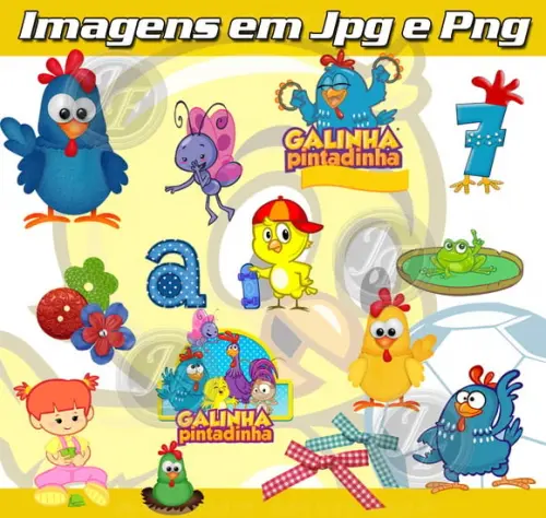 Scrapbook Digital Galinha Pintadinha