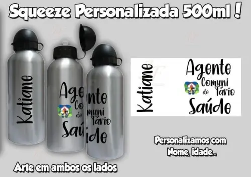 Squeeze 500 ml Personalizada Agente de Combate as Endemias
