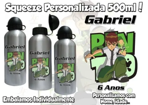 Squeeze Garrafinha Alumínio 500 ml Ben 10